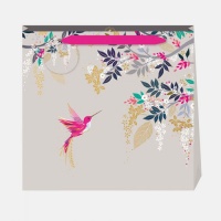 Grey Hummingbird Print Large Gift Bag By Sara Miller London